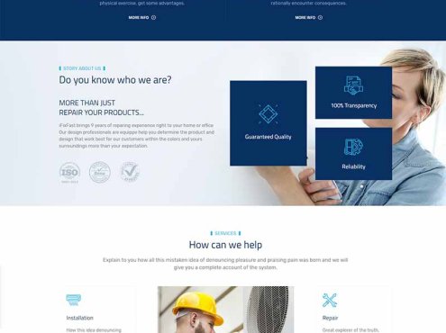 bootstrap空调电器维修服务网站静态HTML模板