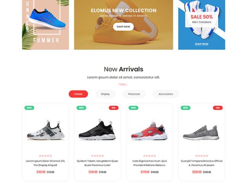 运动鞋电子商务网站模板