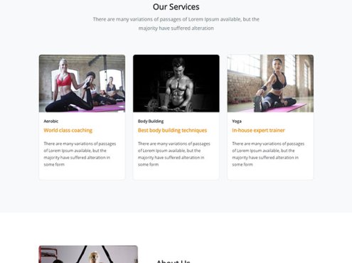 健身教练团队网站模板