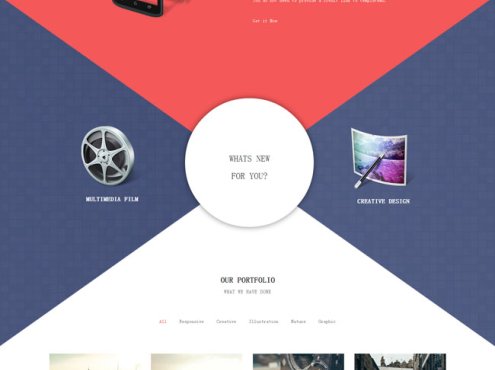 炫彩视差设计单页模板