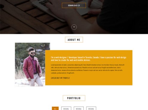 单页滑动个人网站模板