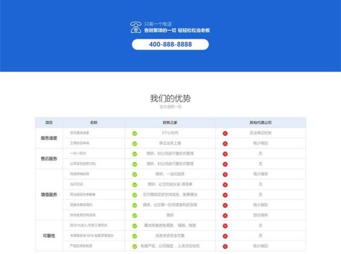 (落地单页)财税记账推广单页pbootcms网站模板 财务会计类落地页网站源码下载