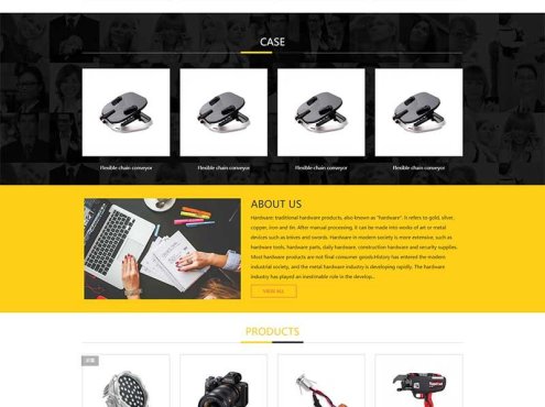 (自适应手机端)响应式五金电器出口英文外贸类网站pbootcms模板 HTML5五金电子产品外贸网站源码下载