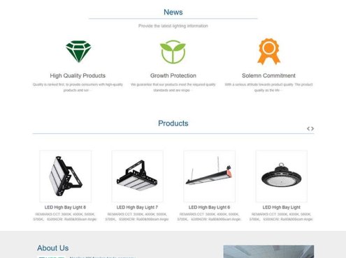 (自适应手机版)响应式外贸灯具网站pbootcms模板 LED灯具英文外贸网站源码下载