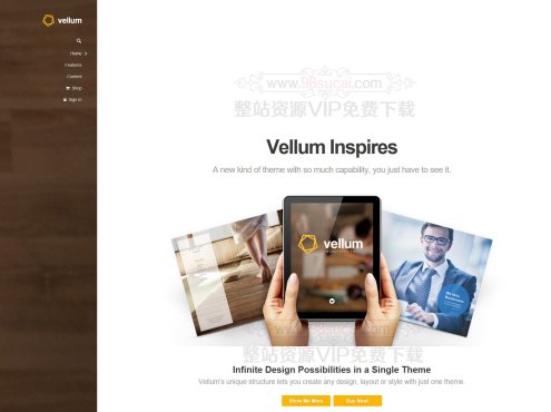 已测HTML5酷炫Vellum响应式WordPress企业主题