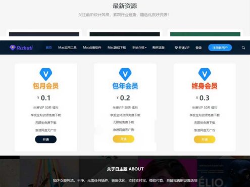 WordPress高端日主题Rizhuti3.2免授权版 虚拟资源下载类站点源码 解决支付跳转问题