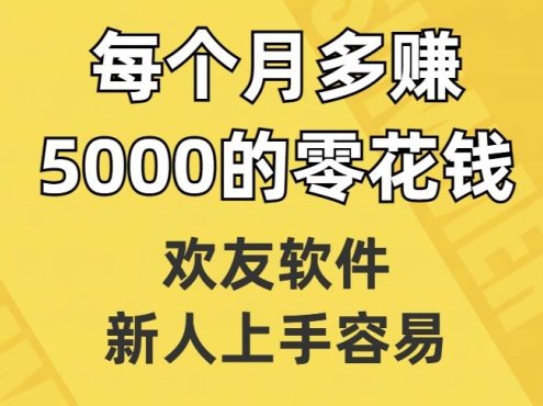 欢友软件,新人上手容易,每个月多赚5000的零花钱【揭秘】
