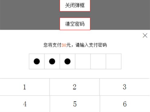 jQuery支付宝输入密码代码