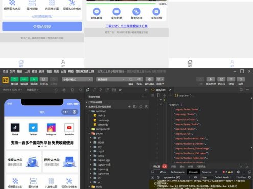 新版多功能去水印工具微信小程序源码下载+带流量主功能