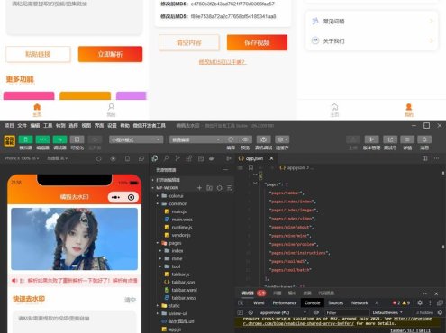 最新短视频去水印小程序源码修复版-前端后端内置接口+第三方接口