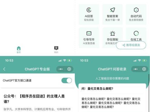 火爆全网的ChatGPT小程序页面模板/ChatGPT小程序源码