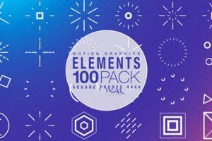 视频素材-100个线条爆照故障弯曲MG运动图形动画 Motion Graphic Elements Collection
