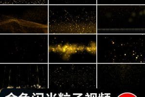 金色粒子闪光星光元素特效光效光斑节日活动MOV透明通道视频素材