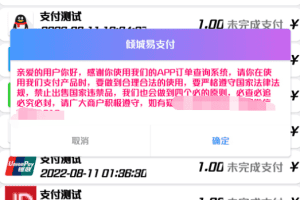【APP源码】支持大部分彩虹易支付的IAPP源码