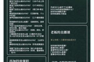 大毛短视频流量运营课程：实体老板抖音转型课（17节-价值1980）