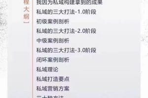 从0到无上限收益的《私域流量运营商业课》私域成交技巧，拔高财富转速