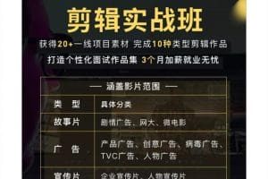 千万级商业项目剪辑实战班，10类剪辑实战，打造个性化作品