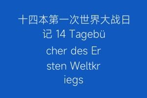 十四本第一次世界大战日记 14 Tagebücher des Ersten Weltkriegs