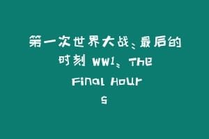 第一次世界大战：最后的时刻 WW1: The Final Hours